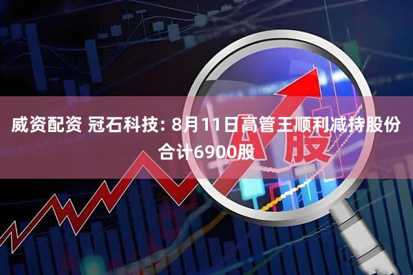 威资配资 冠石科技: 8月11日高管王顺利减持股份合计6900股